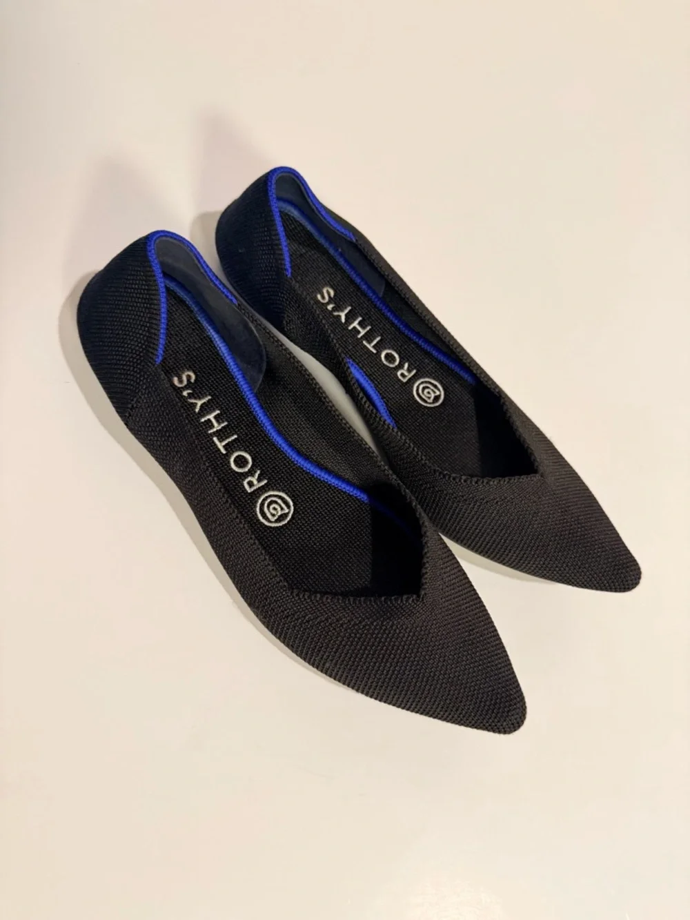 Authentic Rothy's The Point Flats Pointed Toe Flat Shoes black Women's Sz 6.5US - Picture 5 of 12